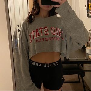 ohio state cropped waffle shirt